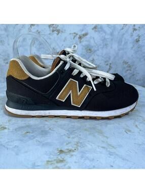 New Balance 574 Women's Size 9 Shoes Black Brown Classic Casual Low Top Sneakers